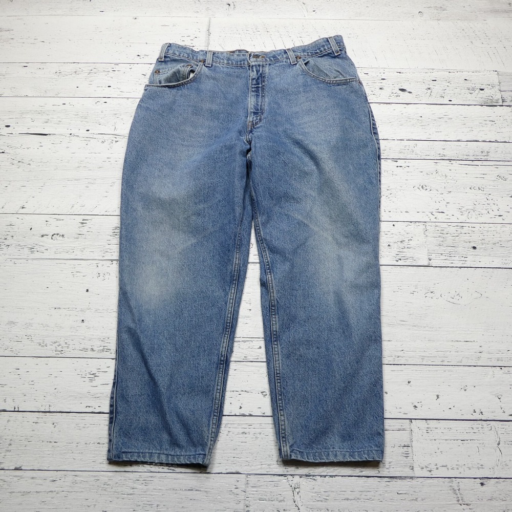 VINTAGE Levi Strauss Signature Jeans Loose Fit 545 Size 38x30‎ Blue Denim Pants